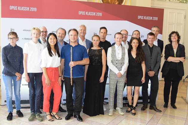 OPUS KLASSIK AWARD PK All Klassik Award 2019 prizewinners with Dr Clemens Trautmann, Burkhard Glashoff, Michael Becker, Dr Kerstin Schuessler Bach, Hanni Lang, Guido Evers, Tobias Feieln Editor-in-Chief Music and Theatre ZDF at the OPUS KLASSIK PK for the 2 OPUS AWARD at the Konzerthaus am Gendarmenmarkt in Berlin on 02 09 2019 photopress müller