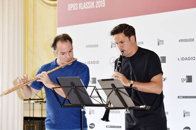 Emmanuel Pahud and Andreas Ottensamer at the press conference to announce the winners of Opus Klassik 2019 at the Konzerthaus Berlin Berlin, 02 09 2019 Foto:xT.xBieberx xFuturexImage