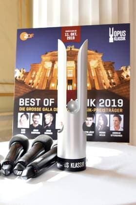 The trophy at the press conference to announce the winners of Opus Klassik 2019 at the Konzerthaus Berlin Berlin, 02 09 2019 Foto:xT.xBieberx xFuturexImage