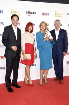 Frank Mahlberg, Miss IFA 2019, Barbara Schöneberger and Dirk Kuchel at the award ceremony The Golden Computer 2019 at Axel Springer SE Haus Berlin, 02 09 2019 Foto:xN.xKubelkax xFuturexImage