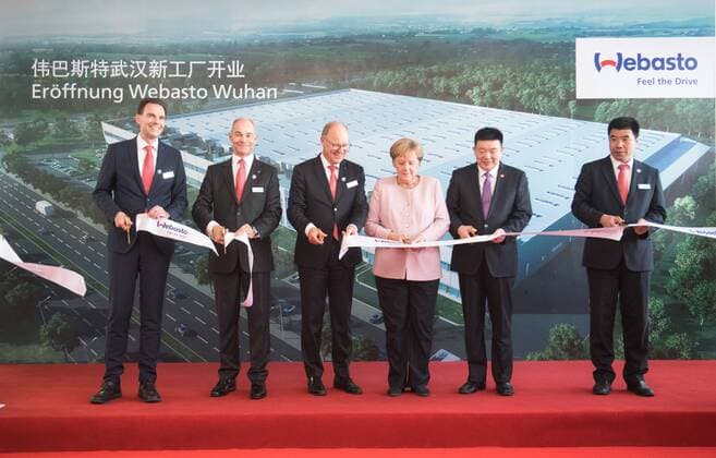 News Bilder des Tages (190907) -- WUHAN, Sept. 7, 2019 -- German Chancellor Angela Merkel attends the opening ceremony of a factory of German auto parts supplier Webasto in Wuhan, capital city of central China s Hubei Province, Sept. 7, 2019. German Chancellor Angela Merkel visited Wuhan on Saturday. ) CHINA-WUHAN-MERKEL-VISIT (CN) XiaoxYijiu 