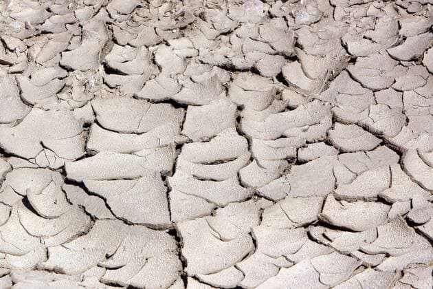 Due to the persistent drought, cracks form in the arable soil of a field in Hofheim, Hesse, Germany.