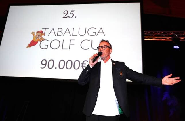 25 Tabaluga Golf Tournament in favour of the Mcihael Roll Tabaluga Foundation At the 25 Tabluga Golf Cup Michael Roll presents the number 90 000 Euro Thats how much donations came together on Saturday In the 25 years almost 2 million Euro donations came together for the Tabaluga Foundation, Tutzing Deutschland Golfclub Tutzing