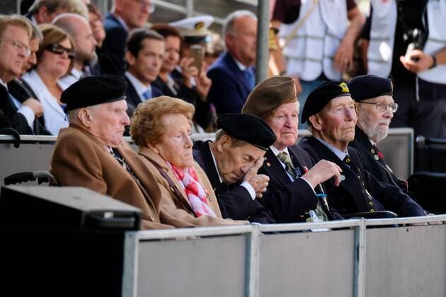 Bilder des Jahres 2019, News 09 September News Themen der Woche KW 36 News Bilder des Tages Illustration picture shows World War II veterans during a royal visit to the commemoration of the 75th anniversary of the liberation during World War II, Sunday 08 September 2019 in Antwerp.  NICOLASxMAETERLINCK 05657678