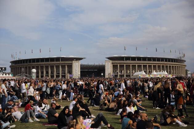 Visitors at the Lollapalooza Festival at the Olympiapark in Berlin, 8 September 2019 Lollapalooza Berlin 2019