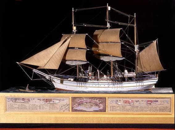 Scale model made by Jean de la Varende for the Pourquoi pas? , the ship Charcot traveled on during his expedition to the Antarctic Scale model made by Jean de la Varende for the Pourquoi pas? , the ship Charcot traveled on during his expedition to the Antarctic 1908 France Paris - MusÃ©e de la marine Copyright: xPhoto12 ArchivesxSnarkx DFS09A05_092