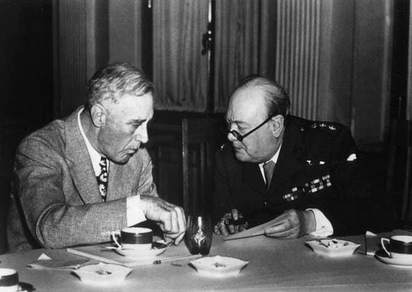 The Yalta conference The Yalta conference: US President Franklin Delano Roosevelt and British Prime minister Winston Churchill having a break during the conference. February 11, 1945 The Yalta conference was held at the Livadia Palace in Yalta, Crimea from February 4 to 11, 1945. Copyright: xPhoto12 ArchivesxSnarkx DFS09A03232