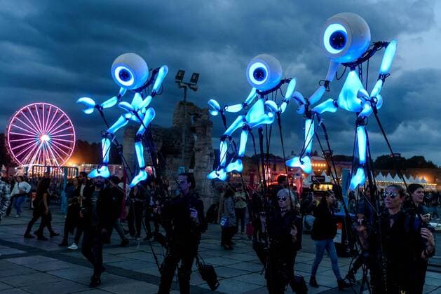 Robot performance at the music festival Lollapalooza at the Berlin Olympic Stadium snapshot photography F Boillot