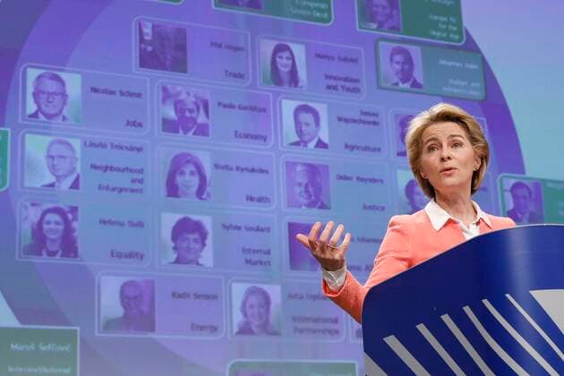 Future European Commission President Ursula Von der Leyen pictured during a press conference by the future president of the European Commission, at the European Commission headquarters, in Brussels, Tuesday 10 September 2019. Von der Leyen presents the members of the new commission that will start on 01 November.  THIERRYxROGE 2392611