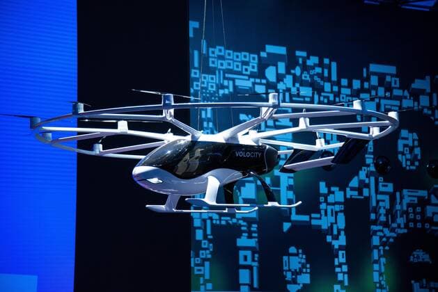 Model of the Volocopter Flugtaxi Volocity Germany, Frankfurt, 10 09 2019, IAA 2019 Impressions, Trade Fair