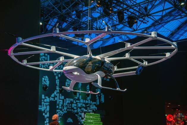 Model of the Volocopter Flugtaxi Volocity Germany, Frankfurt, 10 09 2019, IAA 2019 Impressions, Trade Fair