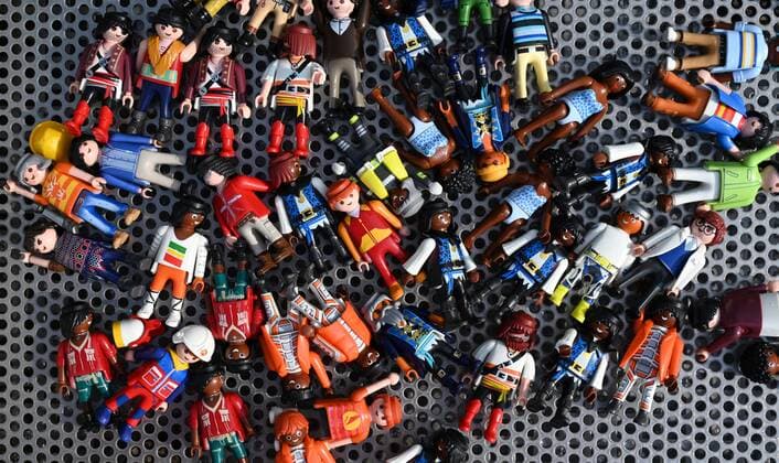Playmobil-Spielfiguren, aufgenommen in Zirndorf, Bayern, am 25. August 2019. *** Playmobil game pieces, taken in Zirndorf, Bavaria, on 25 August 2019