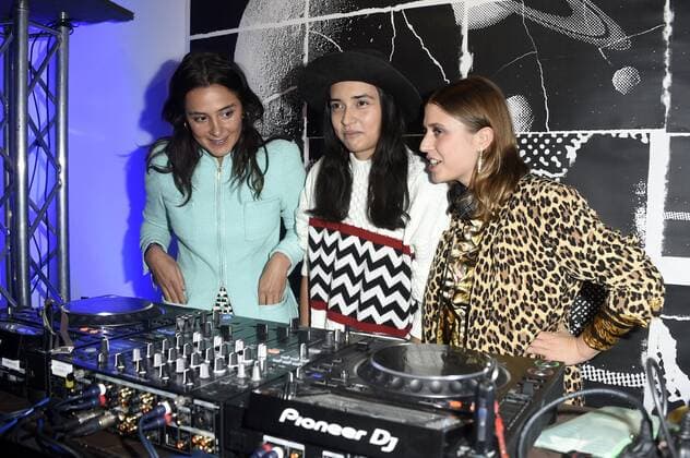 Diana Kinnert with DJ WOS Women Operating System Anna and Paulina at the presentation of the 28 Montblanc de la Culture Arts Patronage Award 2019 at Künstlerhaus Bethanien Berlin, 10 09 2019 Foto:xN.xKubelkax xFuturexImage