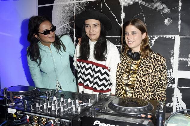 Diana Kinnert with DJ WOS Women Operating System Anna and Paulina at the presentation of the 28 Montblanc de la Culture Arts Patronage Award 2019 at Künstlerhaus Bethanien Berlin, 10 09 2019 Foto:xN.xKubelkax xFuturexImage
