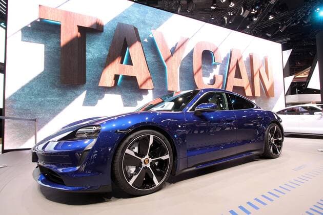 International Motor Show IAA in Frankfurt, Hesse, Germany Porsche Taycan