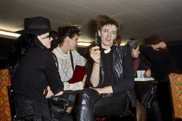 Blixa Bargeld, 1983 German musician Blixa Bargeld at the birthday party of television producer and music journalist JÃ¶rg Hoppe, on a boat along the Spree in East Berlin in 1983. Copyright: xIlsexRuppert Photo12x RPP19A00_162
