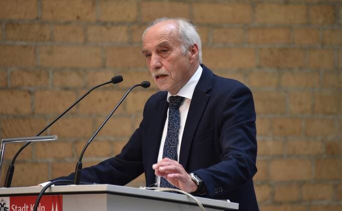 the former Director of the Max Planck Institute for Biophysical Chemistry Dr Herbert Jäckle speaks at the K J Zülch Prize ceremony on 12 09 2019 in Cologne The K J Zülch Prize of the Gertrud Reemtsma Foundation has been awarded since 1990 for outstanding achievements in neurological basic research
