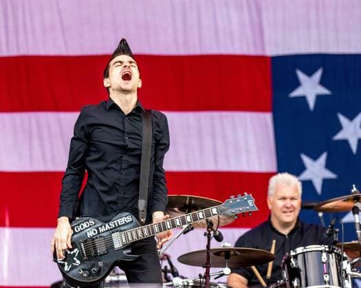 September 13, 2019, Chicago, Illinois, U.S: JUSTIN SANE and PAT THETIC of Anti-Flag during the Riot Fest Music Festival at Douglas Park in Chicago, Illinois Chicago U.S. - ZUMAs135 20190913_zap_s135_016 Copyright: xDanielxDeSloverx