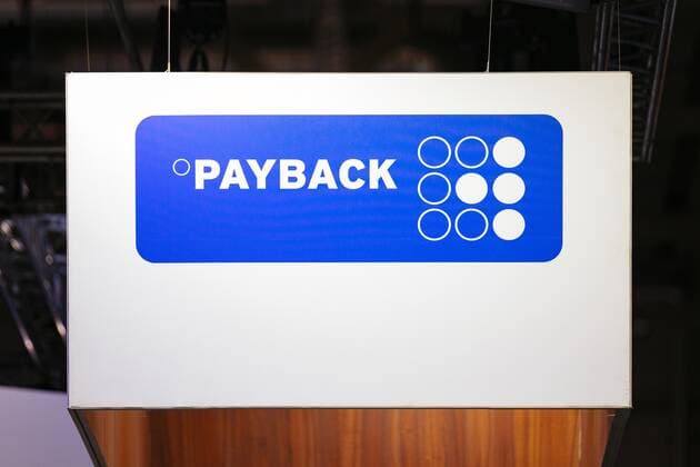 Payback-Logo auf der dmexco 2019 Fachmesse für digitales Marketing und Werbung auf der Koelnmesse. Köln, 12.09.2019 *** Payback logo at the dmexco 2019 trade fair for digital marketing and advertising at the Koelnmesse Cologne, 12 09 2019 Foto:xC.xHardtx xFuturexImage
