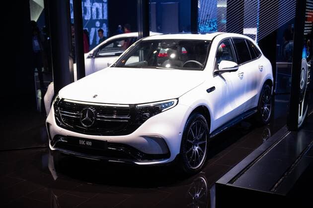 IAA 2019, Mercedes 13.09.2019 Frankfurt x1x Internationale Automobilausstellung 2019. Messestand von Mercedes in der Festhalle. Elektroauto Mercedes EQC 400 4Matic. Frankfurt Frankfurt Hessen Germany *** IAA 2019, Mercedes 13 09 2019 Frankfurt x1x International Motor Show 2019 Mercedes stand in the Festhalle Electric Car Mercedes EQC 400 4Matic Frankfurt Frankfurt Hessen Germany