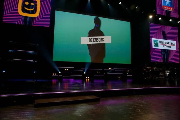 Illustration picture shows the award ceremony of the Ensors Flemish film prizes on the closing day of the 13th edition of the Oostende Film festival, Saturday 14 September 2019.  NICOLASxMAETERLINCK 05661948
