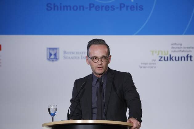 Foreign Minister Heiko Maas, Germany, Berlin, Rotes Rathaus , Shimon Peres Prize 2019 for Academy Leadership Competence Award Ceremony on 15 09 2019 in Berlin