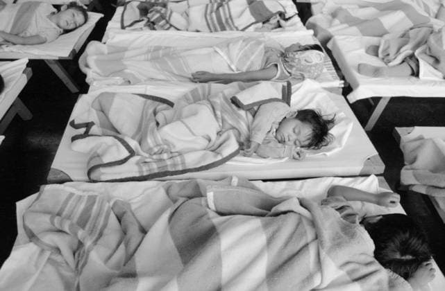 Midday Nap, Nursery School, Farm Security Administration (FSA) Camp, Harlingen, Texas, USA, Arthur Rothstein for Farm Security Administration (FSA), February 1942  Copyright: CircaxImages ghi-circa01734