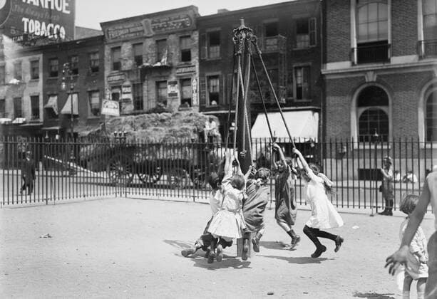 Children in Playground, New York City, New York, USA, Bain News Service, 1910  Copyright: CircaxImages ghi-circa01771