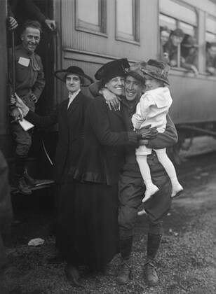 U.S Army Troops Saying Farewell Before Heading off to Military Training Camp, Harris & Ewing, 1917  Copyright: CircaxImages ghi-circa03552