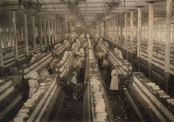 Spinning Room, Cotton Mill, Magnolia, Mississippi, USA, Lewis Hine for National Child Labor Committee, March 1911  Copyright: CircaxImages ghi-circa04207