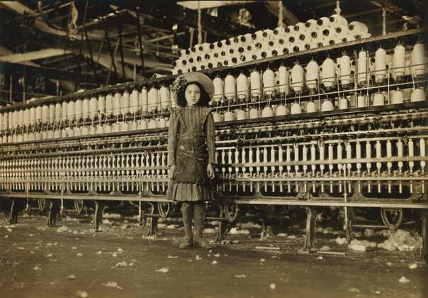 Young Spinner in Cotton Mill, Roanoke Virginia, USA, Lewis Hine for National Child Labor Committee, May 1911  Copyright: CircaxImages ghi-circa04225