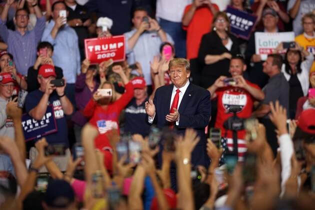 September 16, 2019, Albuquerque, NEW MEXICO, USA: 091619 .President Donald Trump,<cq>, makes his way to the stage to address supporters at the Star Center at the Rally .Photographed on Monday September 16, 2019. Journal Albuquerque USA - ZUMAab1_ 20190916_zaf_ab1_009 Copyright: xAdolphexPierre-Louisx
