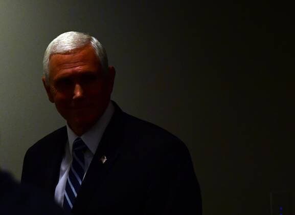 Vice President Mike Pence arrives to deliver remarks on the US-Mexico-Canada trade agreement at the Heritage Foundation in Washington, DC on Tuesday, September 17, 2019.  WAP20190917301 KEVINxDIETSCH
