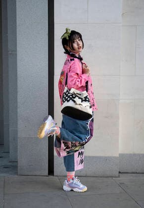 Street Style on the sixth and final day of London Fashion Week SS 2020, on Tuesday September 17th 2019, showcasing stylish individuals London is internationally known for. Image shows Japanese culture loving fan Delysia from China.  (112412148)