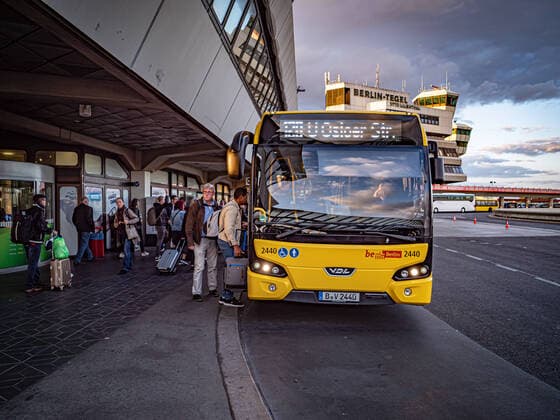 Berlin Reinickendorf OT Tegel, Airport Berlin Tegel TXL BVG Bus 128 Berlin