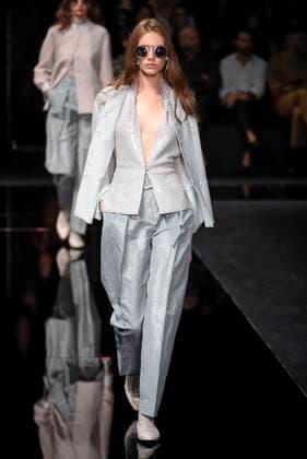 Milan Fashion Week, Women Spring Summer 2020. Milan, Women s Fashion, Spring Summer 2020. Emporio Armani catwalk. Pictured: model  Copyright: xSimonaxChiocciax xIPAx xFotosickix