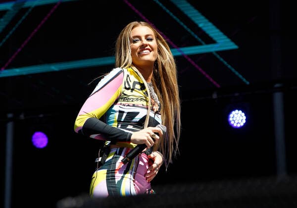 Musician Fletcher performs on stage during the iHeartRadio Music Festival Daytime Concerts at the Las Vegas Festival Grounds in Las Vegas, Nevada on Saturday, September 21, 2019.  LAV2019092120 JAMESxATOA