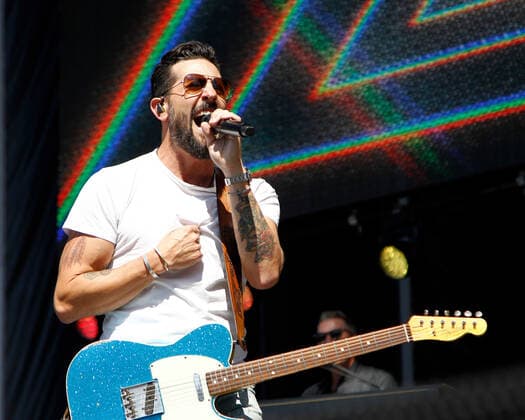 Matthew Ramsey of Old Dominion performs on stage during the iHeartRadio Music Festival Daytime Concerts at the Las Vegas Festival Grounds in Las Vegas, Nevada on Saturday, September 21, 2019.  LAV2019092124 JAMESxATOA