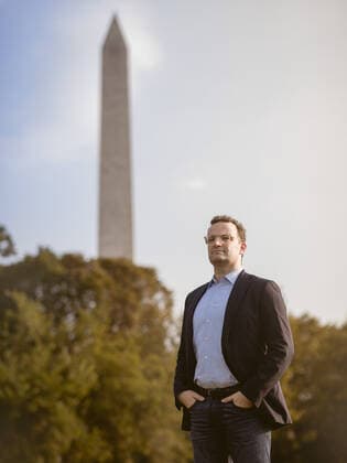 Federal Health Minister Jens Spahn CDU in front of the Washington Monument Washington, 21 09 2019 Washington USA Copyright: xXanderxHeinl photothek.netx