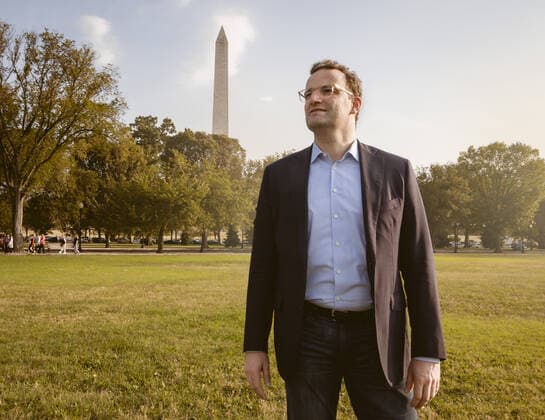 Federal Health Minister Jens Spahn CDU in front of the Washington Monument Washington, 21 09 2019 Washington USA Copyright: xXanderxHeinl photothek.netx