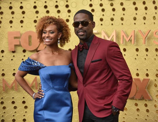 Ryan Michelle Bathe and Sterling K. Brown arrive for the 71st annual Primetime Emmy Awards held at the Microsoft Theater in downtown Los Angeles on Sunday, September 22, 2019.  LAP201909221012 CHRISTINExCHEW