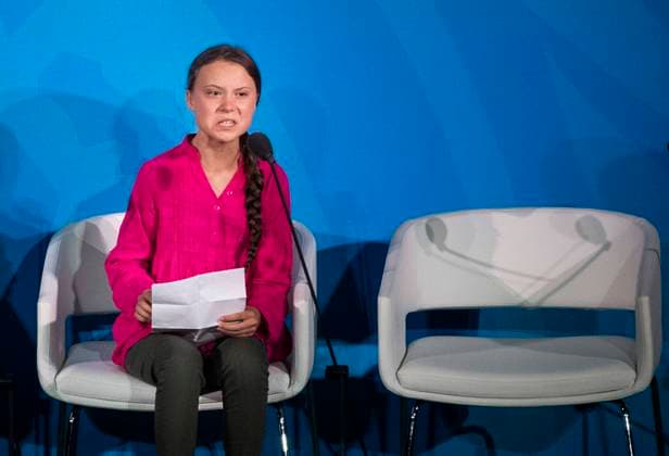 Bilder des Jahres 2019, News 09 September News Themen der Woche KW39 News Bilder des Tages NEW YORK 2019-09-23 Climate activist Greta Thunberg (R) speaks at the Climate Action Summit at the United Nations on September 23, 2019 in New York City. NEW YORK USA x10050x *** NEW YORK 2019 09 23 Climate activist Greta Thunberg R speaks at the Climate Action Summit at the United Nations on September 23, 2019 in New York City NEW YORK USA x10050x,  Copyright: xPontusxLundahl TTx UN CLIMATE ACTION SUMMIT 2019