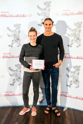 Jasmin Martin L and David Johannes Suchy R of Berliner Szenerestaurant 2019 Frea at the announcement of Berliner Meisterkoeche 2019 in Berlin on 24 September 2019 Berliner Meisterkoeche 2019