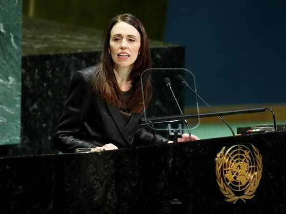 New Zealand Prime Minister Jacinda Ardern speaks at the 74th General Debate at the United Nations General Assembly at United Nations Headquarters in New York City on Tuesday, September 24, 2019.  NYP20190924378 MONIKAxGRAFF