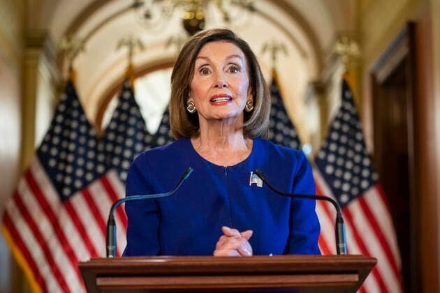 Bilder des Jahres 2019, News 09 September News Themen der Woche KW39 News Bilder des Tages Democratic Speaker of the House from California Nancy Pelosi announces the House will begin a formal impeachment inquiry into US President Donald J. Trump in the US Capitol in Washington, DC, USA, 24 September 2019. Speaker Pelosi faced increased pressure to begin an impeachment inquiry, with more and more democratic lawmakers saying they favor the move after whistleblower accusations against President Trump and his dealings with Ukraine. Copyright: xPoolxphotox©2019xEuropeanxPressphotoxAgencyx(EPA)xfromxConsolidatedxNewsxPhotosxAllxRightsxReservedx