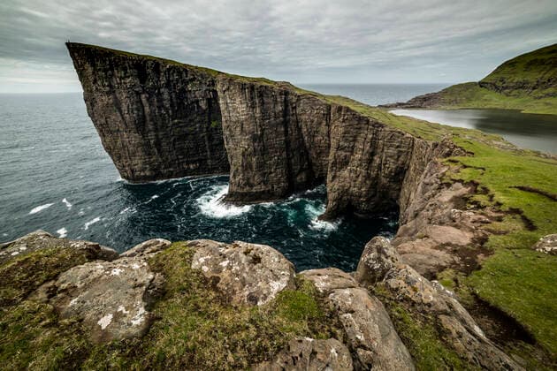 Traelanipa cliffs, Vagar Island, Faroe Islands, Denmark, Atlantic, Europe Copyright: RobertxCanis 1200-243