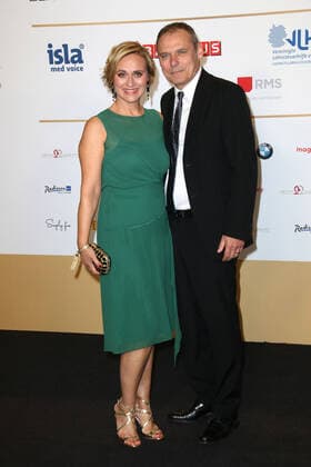 Caren Miosga and her husband Tobias Grob at the German Radio Prize 2019 on 25 09 2019 in Hamburg German Radio Prize 2019 in Hamburg