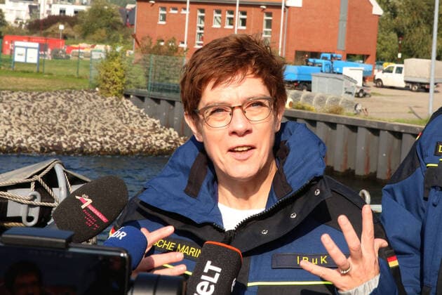 The Federal Minister of Defence, Annegret Kramp Karrenbauer 57, will visit the German Navys 1 corvette squadron in Warnemünde Hohe Düne on Thursday 26 09 2019. She will be brought aboa