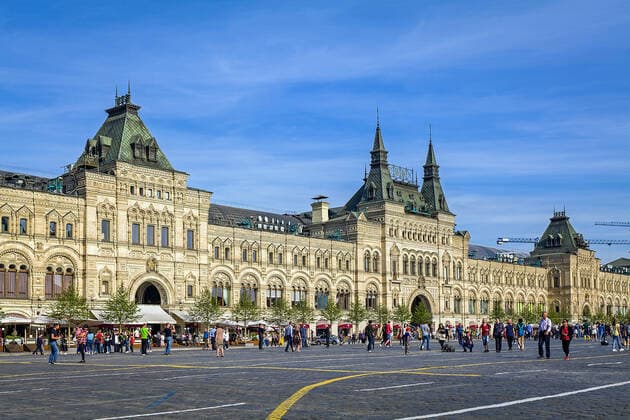 xovx, Reise, Architektur, Russland, Moskau, Stadt, City, Moscow, Blick auf den Roten Platz in Moskau mit dem Nobelkaufhaus Gum Moskau *** xovx, Travel, Architecture, Russia, Moscow, City, City, Moscow, View of the Red Square in Moscow with the luxury department store Gum Moskau