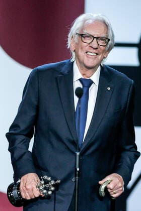 San Sebastian, SPAIN-September 26: Donald Sutherland receives the Donostia award for a lifetime achievements during the 67th San Sebastian film festival at El Kursaal in San Sebastian, Spain on September 26, 2019. Copyright: xJimmyxOlsenx